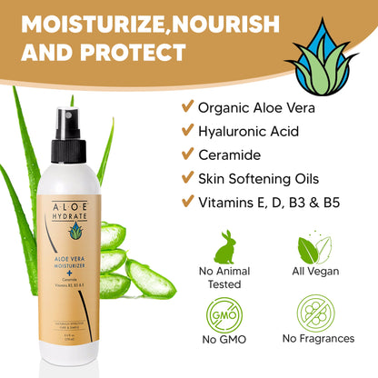 AloeHydrate AVM Body Spray; Non-Greasy Moisturizing Body Lotion